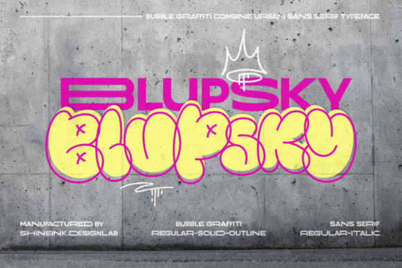 Blupsky Font: Bold Display Type for Crafts