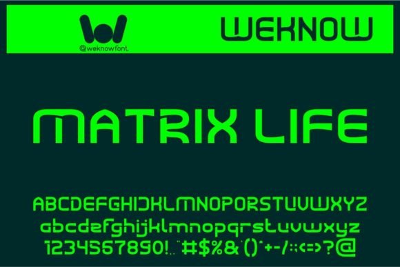 Matrix Life Font: Bold Techno Type for Makers