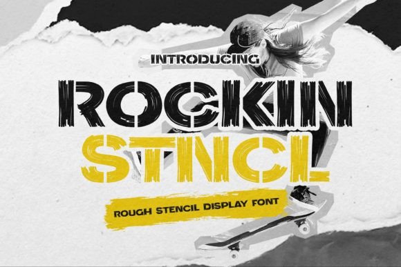 Rockin Stncl Font: Bold Editorial Style